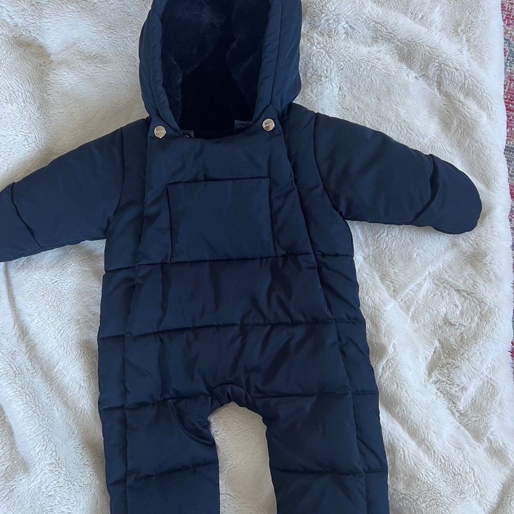Jacadi Paris Navy Blue Size 6 Months Infant  pramsuit snowsuit